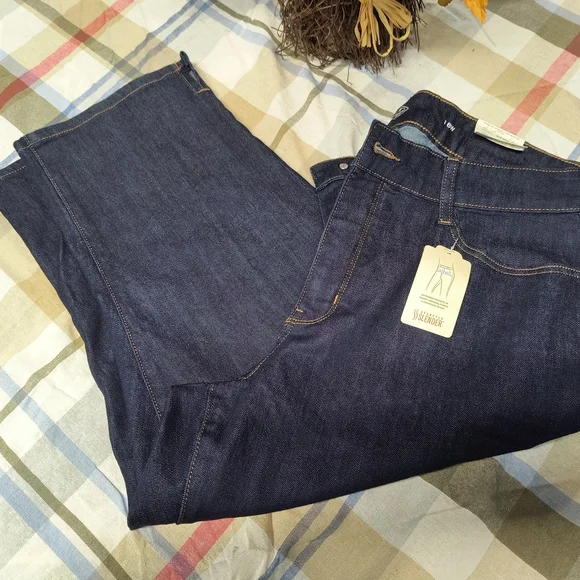 Women's St. John's Bay Dark Blue Ankle Jeans - Picture 3 of 3
